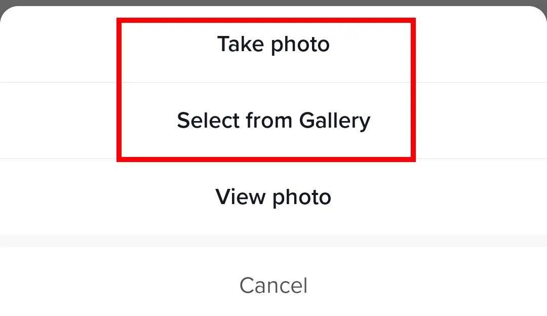tap on Take a Photo or Select From Gallery